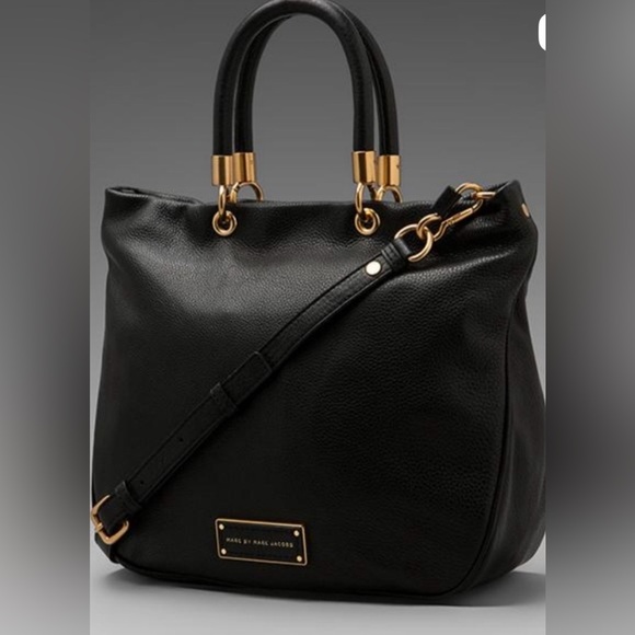 Marc By Marc Jacobs Handbags - Marc by Marc Jacobs Too Hot Black Pebbled Leather Satchel Crossbody Bag